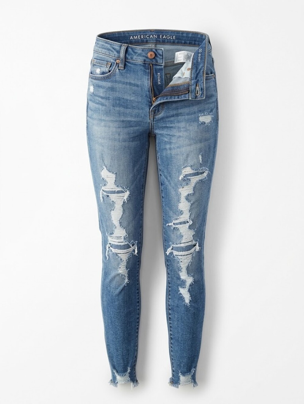 American Eagle Next Level Stretch Distressed Skinny Jeans Blue Size 4